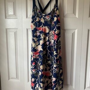 Patagonia Navy Floral Midi Dress - Medium like new